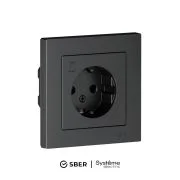 Розетка AtlasDesign Smart 16А L+N с заземл. защ. шторки Zigbee механизм карбон SE ATN001045Z