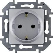 Розетка 1-м СП Inspiria 16А IP20 250В 2P+E немецк. стандарт механизм алюм. IEK 673722