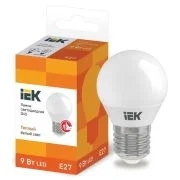 Лампа светодиодная G45 9Вт шар 3000К E27 230В IEK LLE-G45-9-230-30-E27