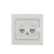 Розетка компьютерная 2-м СП Mira RJ45 бел./бел. LEZARD 701-0202-141