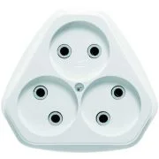 Розетка 3-м ОП РА10-387 10А IP20 бел. Кунцево 5920
