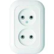 Розетка 2-м СП Валентина РС10-393 10А IP20 бел. Кунцево 5449