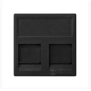 Адаптер на 2 RJ45 коннектора защ. шторки графит Simon Connect KB76-14