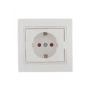 Розетка 1-м СП Mira 16А IP20 с заземл. защ. шторки с бел. вставкой керамика бел. LEZARD 701-0202-124