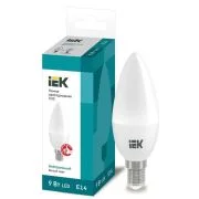 Лампа светодиодная 9Вт C35 свеча 4000К нейтр. бел. E14 230В IEK LLE-C35-9-230-40-E14